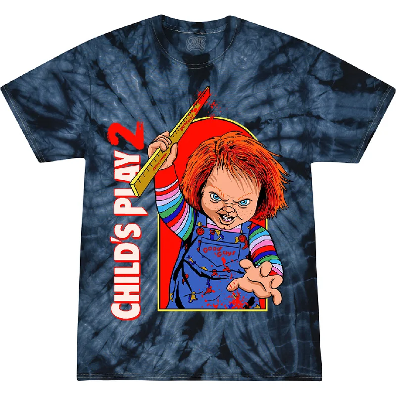 CHILD’S PLAY 2: VERY NAUGHTY - TIE-DYE T-SHIRT (BLUE OVERALLS TIE-DYE)