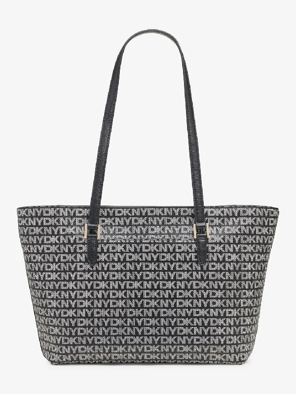 Dkny Women Black Printed Tote Bag