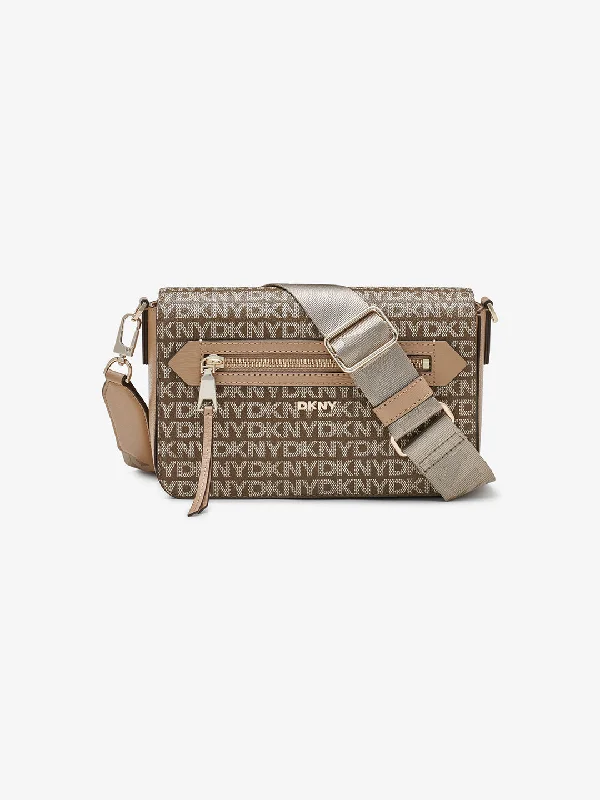 Dkny Women Brown Printed Crossbody Bag