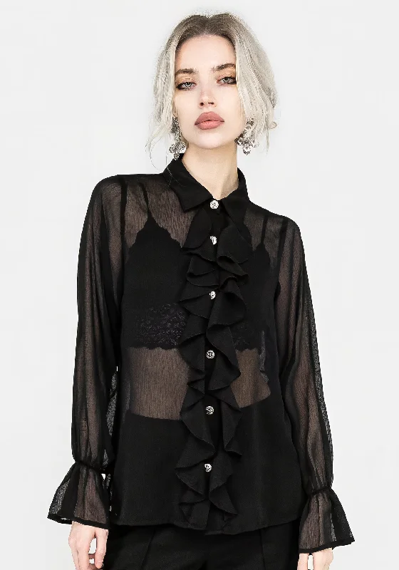 Shelly Sheer Ruffle Shirt