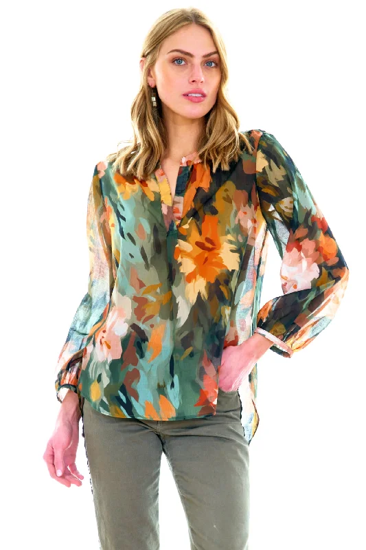 Stephanie Top Autumn Floral Print