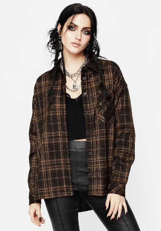 Vetula Embroidered Oversized Check Shirt