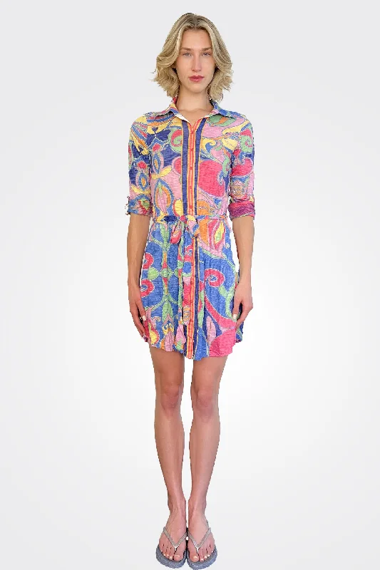 Shirt Tie Dress - Bright