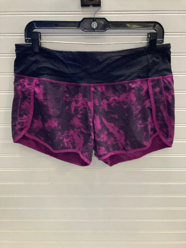 Athletic Shorts By Lululemon In Black & Pink, Size: 8