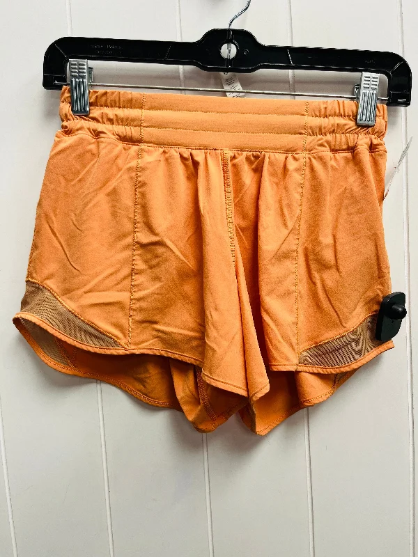 Athletic Shorts By Lululemon In Orange, Size: 4