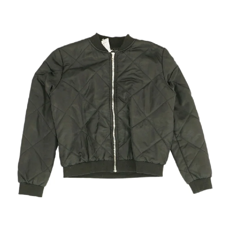 Black Solid Bomber Jacket