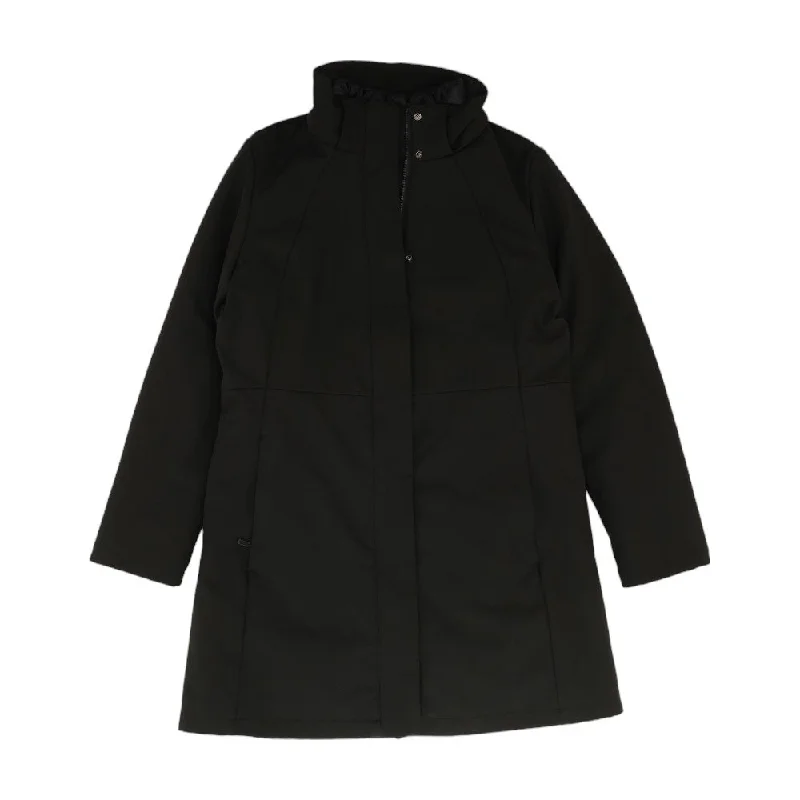 Black Solid Puffer Coat