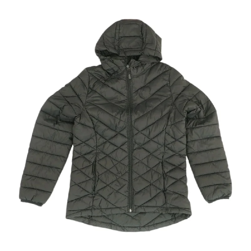 Black Solid Puffer Jacket