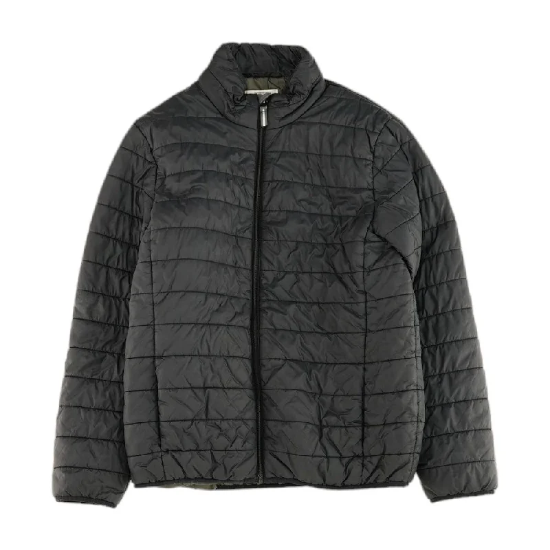 Black Solid Puffer Jacket