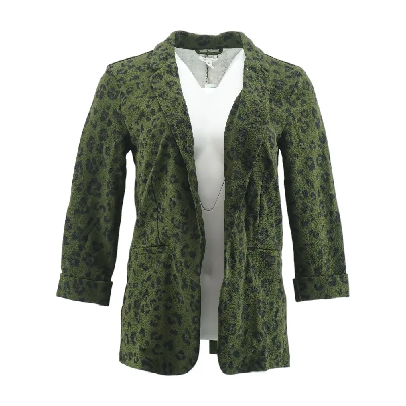 Green Animal Print Blazer