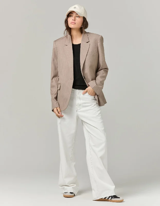 Louis Pin Stripe Blazer - Brown Stripe