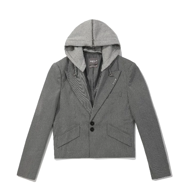 Varsity Hoodie Suit Jacket - Grey