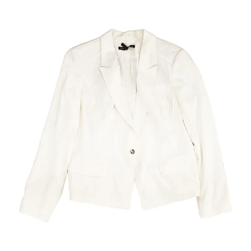 White Solid Blazer