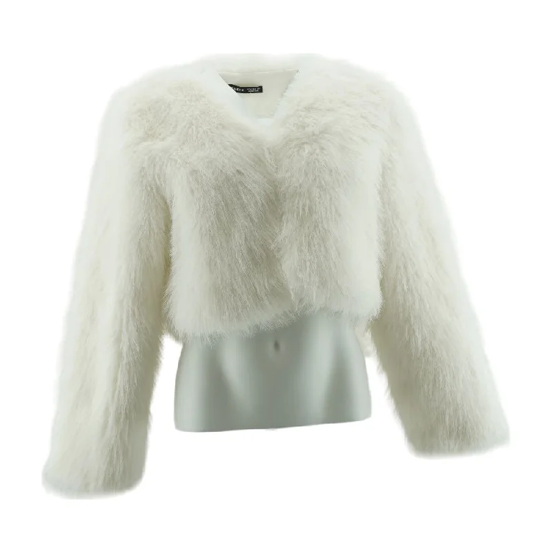 White Solid Fur Coat