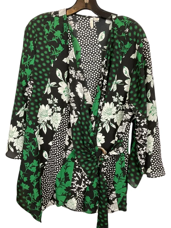 Top 3/4 Sleeve By Cato In Green, Size: Xl