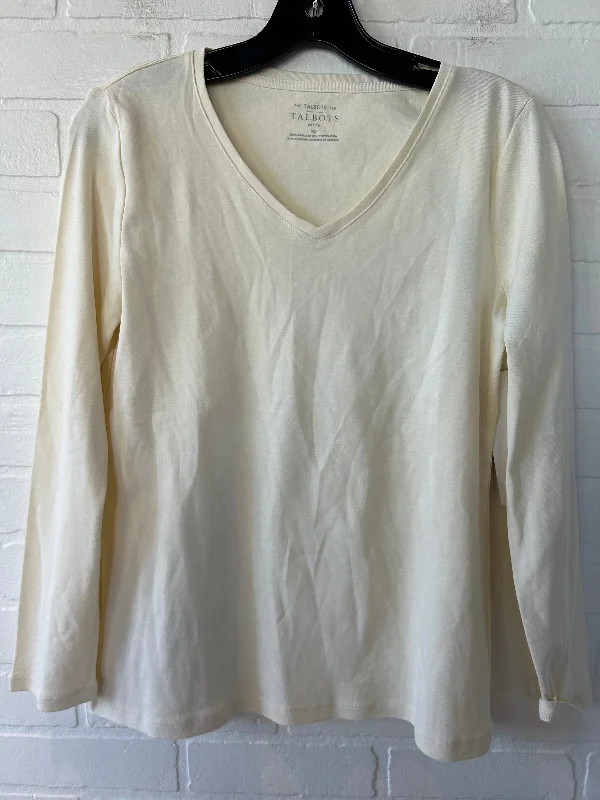 Top Long Sleeve Basic By Talbots In Cream, Size: Mp