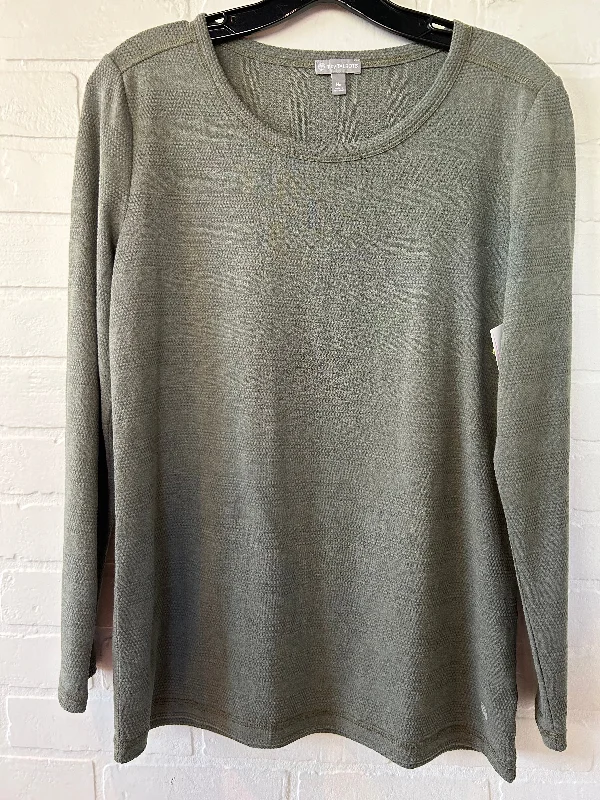 Top Long Sleeve Basic By Talbots In Green, Size: Mp