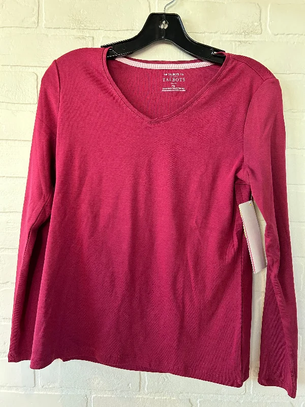 Top Long Sleeve Basic By Talbots In Pink, Size: Mp