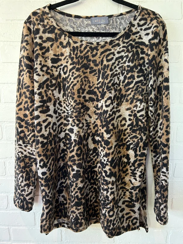 Top Long Sleeve By Cherish In Animal Print, Size: L