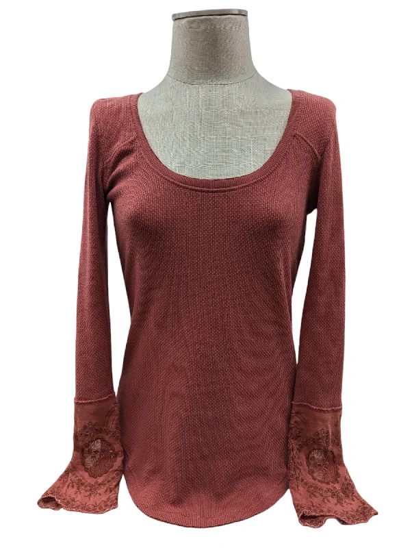 Top Long Sleeve By Free People In Orange, Size: L