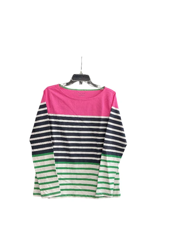 Top Long Sleeve By Talbots In Striped Pattern, Size: M