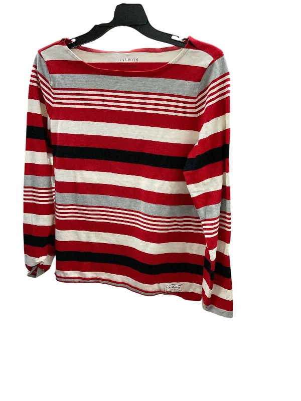 Top Long Sleeve By Talbots In Striped Pattern, Size: M