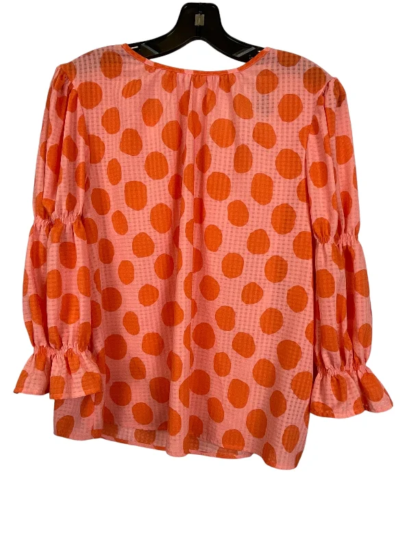 Top Long Sleeve By Who What Wear In Orange & Pink, Size: M