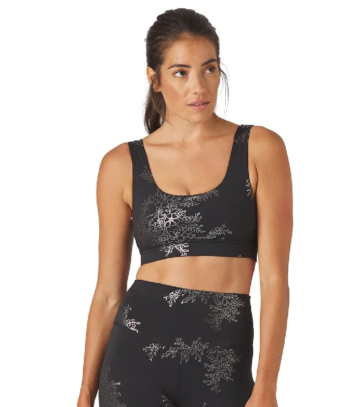 Glyder Splendid Yoga Sports Bra Black/Silver Lace Gloss