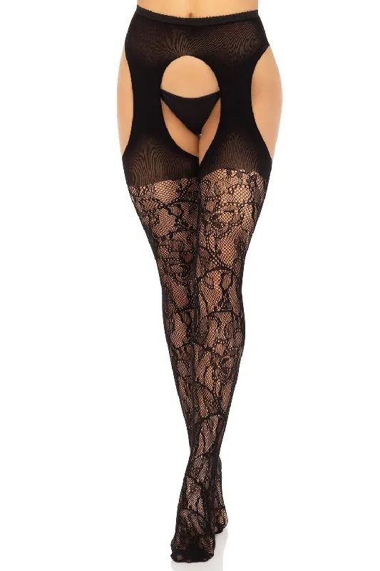 Black Botany Suspender Stockings