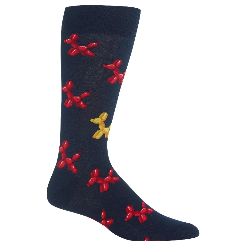 Hot Sox Mens Balloon Dogs Crew Socks