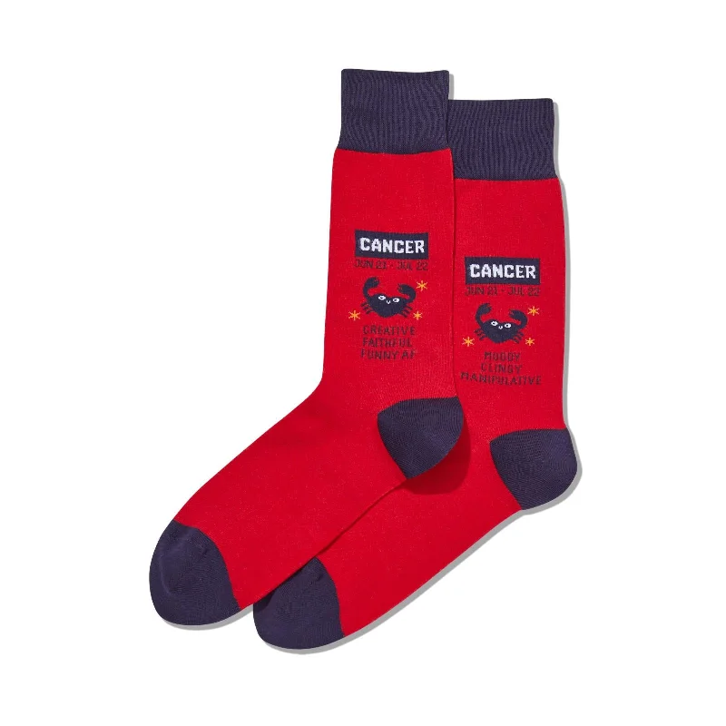 Hot Sox Mens Cancer Zodiac Crew Socks