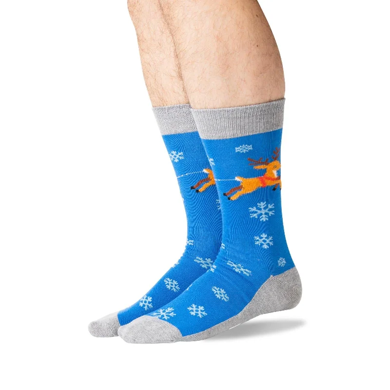 Hot Sox Mens Sleigh What Non Skid Crew Socks