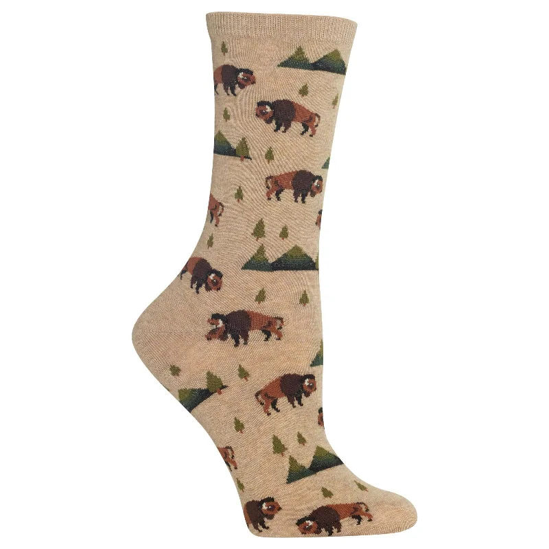 Hot Sox Womens Bison Crew Socks