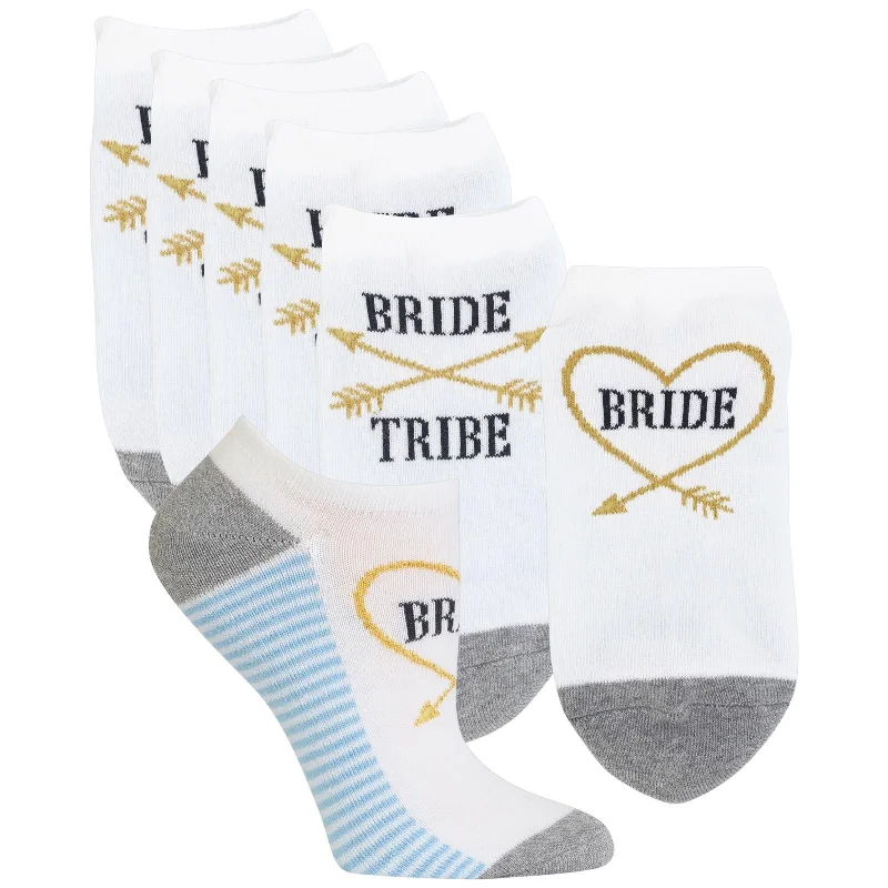 Hot Sox Womens Bride Tribe 6-Pack No Show Socks