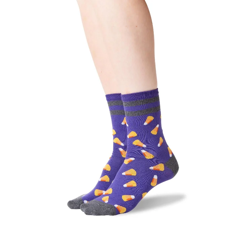 Hot Sox Womens Candy Corn Crew Socks