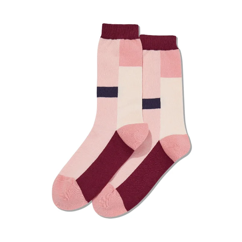 Hot Sox Womens Color Block Stripe Crew Socks