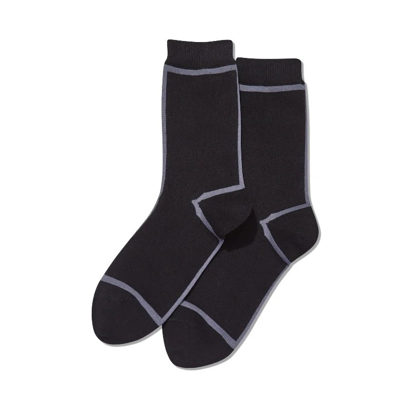 Hot Sox Womens Front and Back Stripe Crew Socks