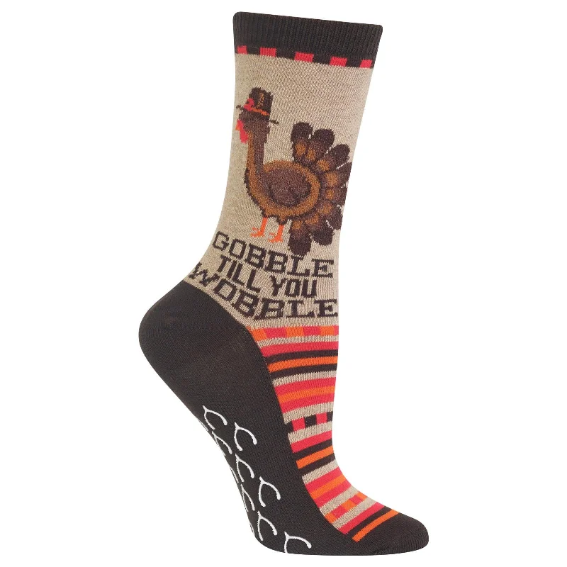 Hot Sox Womens Gobble Til You Wobble Non Skid Socks