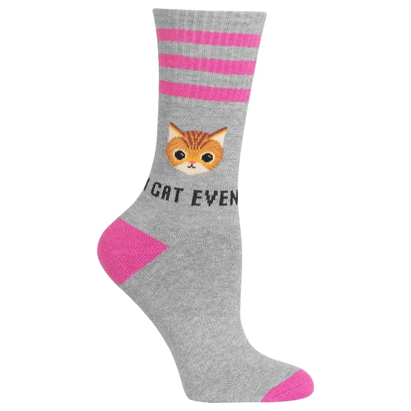 Hot Sox Womens I Cat Even Crew Socks