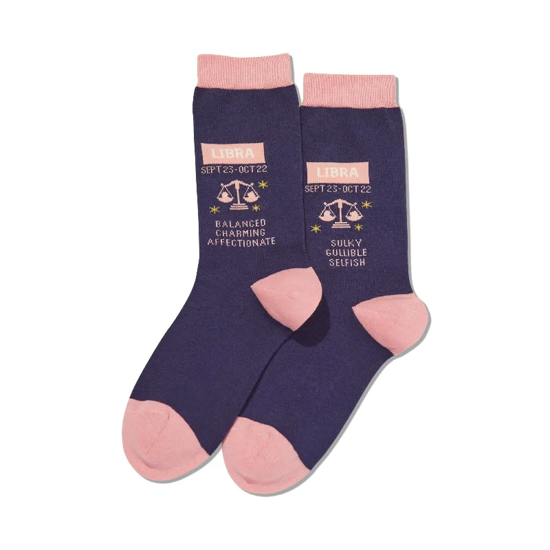 Hot Sox Womens Libra Zodiac Crew Socks