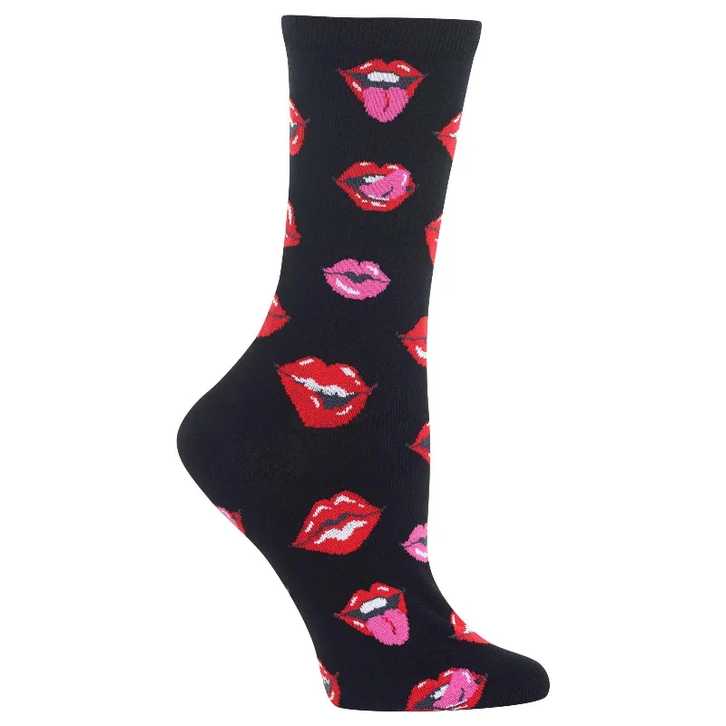 Hot Sox Womens Lips Crew Socks