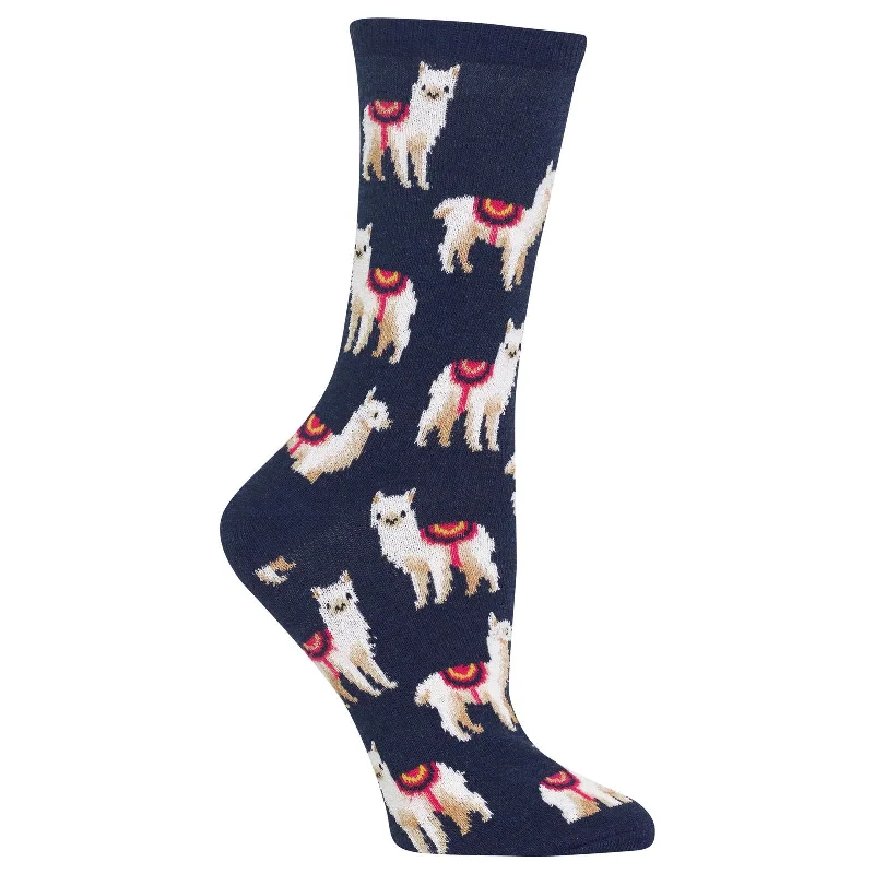 Hot Sox Womens Llamas Crew Socks