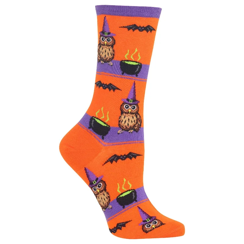 Hot Sox Womens Owl Witch Crew Socks