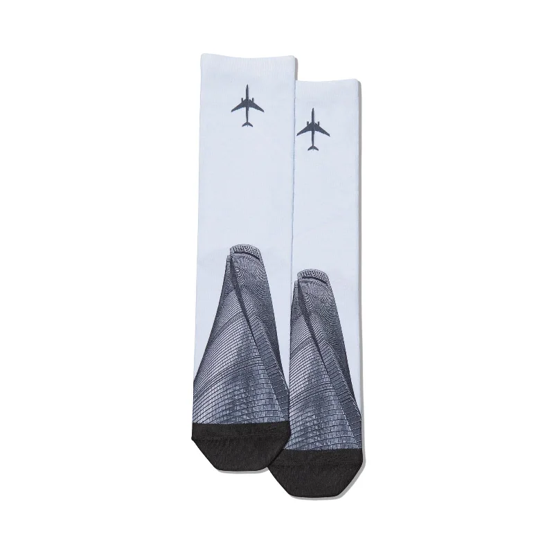 Hot Sox Womens Plane and Building Tube Socks