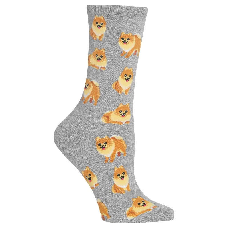 Hot Sox Womens Pomeranian Crew Socks