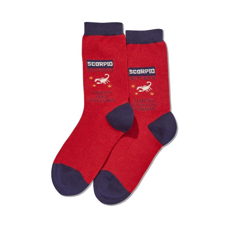 Hot Sox Womens Scorpio Zodiac Crew Socks