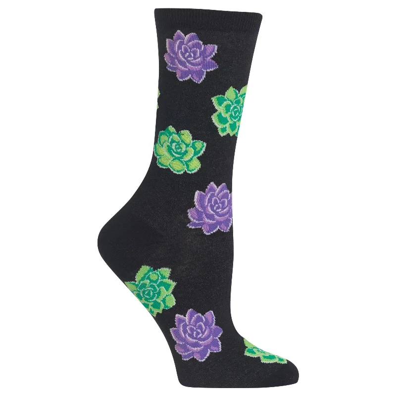 Hot Sox Womens Succulent Crew Socks