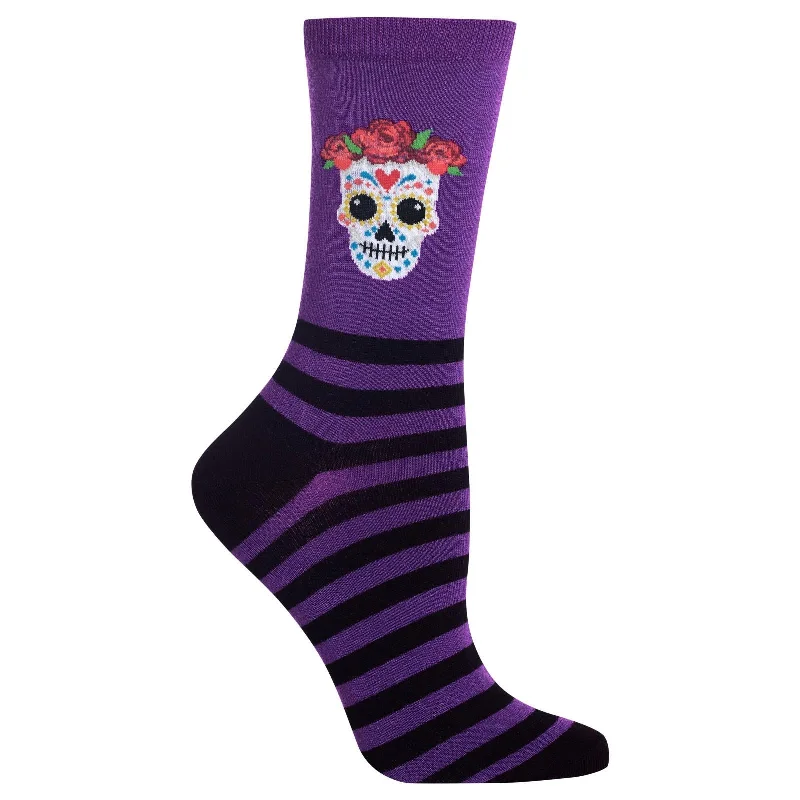 Hot Sox Womens Sugar Skull Crew Socks